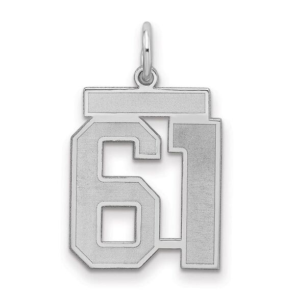 Sterling Silver Jersey Collection Medium Number 61 Pendant